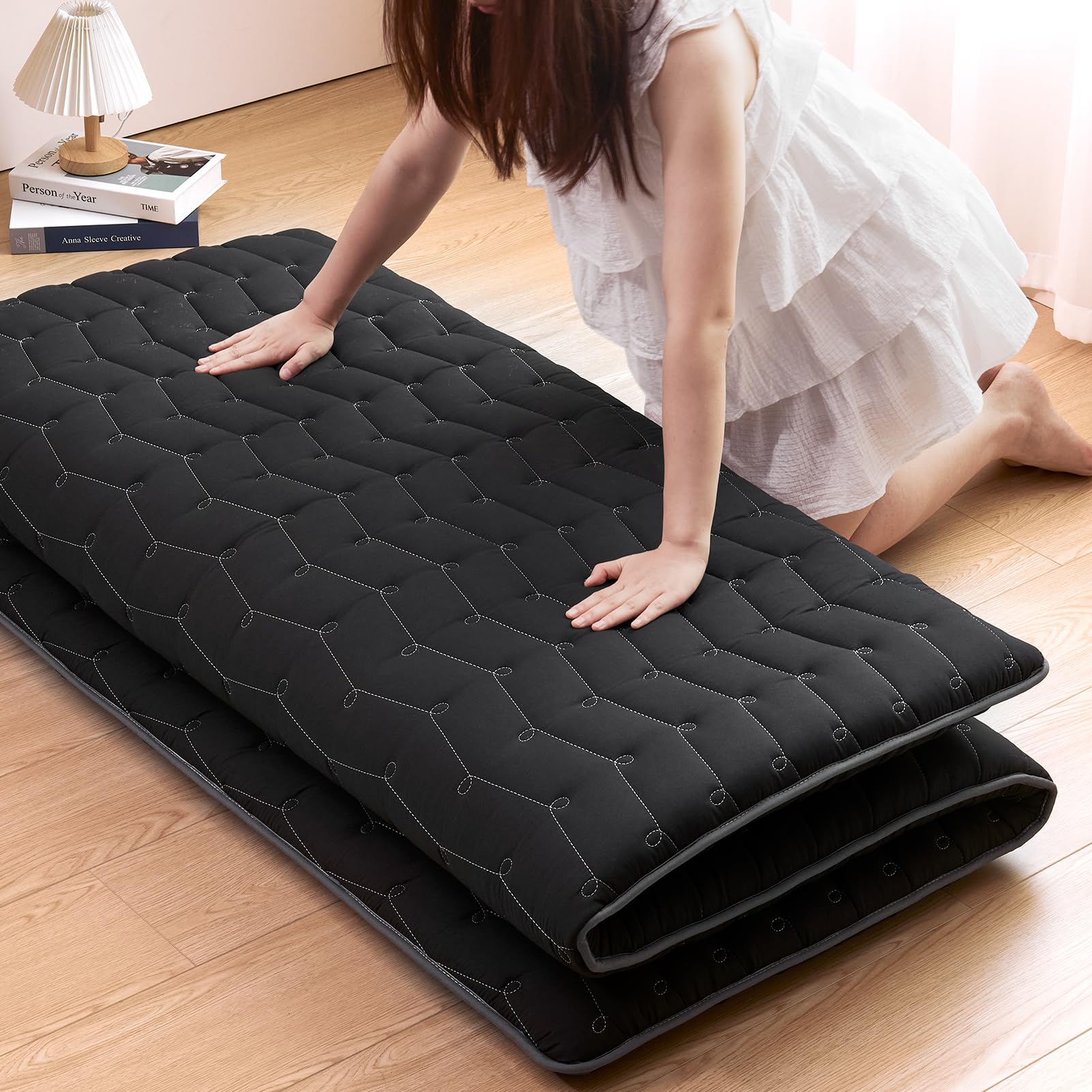 Vibe Bear Premium Foam Japanese Futon Floor Mattress Twin Size 39'X 80',100% High Density Comfortable Foam Floor Mattress,3.5'
